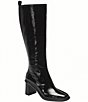 COACH Sculpted C Block Heel Leather Boots - Image 1