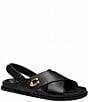 COACH Sculpted C Criss Cross Leather Sandals - Image 1