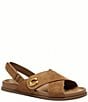 COACH Sculpted C Criss Cross Suede Sandals - Image 1