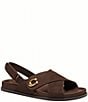 COACH Sculpted C Criss Cross Suede Sandals - Image 6