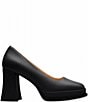 COACH Sculpted C Leather Square Toe Platform Block Heel Pumps - Image 3