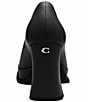 COACH Sculpted C Leather Square Toe Platform Block Heel Pumps - Image 5