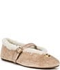 COACH Shearling And Suede Sculpted C Mary Jane Flats - Image 1