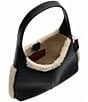 COACH Shearling Brooklyn Shoulder Bag 28, Color:Black - Image 3