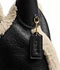 COACH Shearling Brooklyn Shoulder Bag 28, Color:Black - Image 4