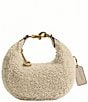 COACH Shearling Jonie Convertible Clutch, Color:Beige - Image 1