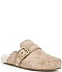 COACH Shearling Leather Buckle Logo Clogs - Image 1
