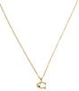 COACH Signature C Charm Starter Necklace, Color:Gold - Image 1