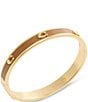 COACH Signature C Enamel Bangle Bracelet, Color:Brown/Gold - Image 1