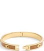COACH Signature C Enamel Bangle Bracelet, Color:Brown/Gold - Image 3