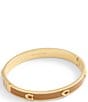 COACH Signature C Enamel Bangle Bracelet, Color:Brown/Gold - Image 4