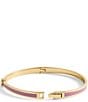COACH Signature C Enamel Bangle Bracelet, Color:Light Pink/Gold - Image 4