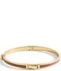 COACH Signature C Enamel Bangle Bracelet, Color:Brown/Gold - Image 4