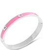 COACH Signature C Enamel Bangle Bracelet, Color:Pink/Silver - Image 1