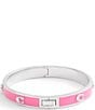 COACH Signature C Enamel Bangle Bracelet, Color:Pink/Silver - Image 2
