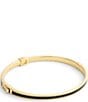 COACH Signature C Enamel Boxed Bangle Bracelet, Color:Black/Gold - Image 3