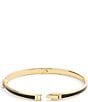 COACH Signature C Enamel Boxed Bangle Bracelet, Color:Black/Gold - Image 4