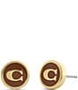 COACH Signature C Enamel Coin Stud Earrings - Image 1