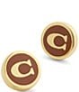COACH Signature C Enamel Coin Stud Earrings - Image 3
