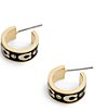 COACH Signature C Enamel Huggie Hoop Earrings - Image 3