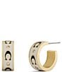 COACH Signature C Enamel Huggie Hoop Earrings - Image 4