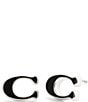 COACH Signature C Enamel Stud Earrings - Image 1