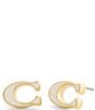 COACH Signature C Enamel Stud Earrings - Image 4