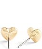 COACH Signature C Heart Stud Earrings, Color:Shiny Gold - Image 2