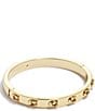 Color:Gold - Image 1 - Signature C Hinged Bangle Bracelet