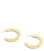 COACH Signature C Large Hoop Earrings, Color:Shiny Gold - Image 3