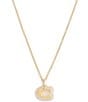 COACH Signature C Lucite Short Pendant Necklace, Color:Shiny Gold - Image 1