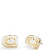 COACH Signature C Lucite Stud Earrings, Color:Shiny Gold - Image 1