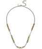 COACH Signature C Mixed Chain Collar Necklace, Color:Two Tone - Image 2