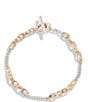 Color:Two Tone - Image 2 - Signature C Mixed Chain Line Bracelet