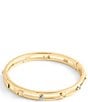 COACH Signature C Open Hinge Bangle Bracelet, Color:Shiny Gold - Image 1