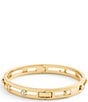 COACH Signature C Open Hinge Bangle Bracelet, Color:Shiny Gold - Image 3