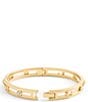 COACH Signature C Open Hinge Bangle Bracelet, Color:Shiny Gold - Image 4