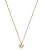 COACH Signature C Pave Short Heart Pendant Necklace, Color:Crystal/Gold - Image 1