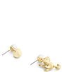 COACH Signature C Puffy Heart and Cat Pearl Mismatched Drop Earrings, Color:Pearl/Gold - Image 3