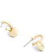 COACH Signature C Puffy Heart Charm Drop Huggie Hoop Drop Earrings, Color:Shiny Gold - Image 2