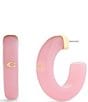 COACH Signature C Resin Hoop Earrings - Image 6