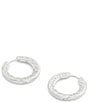 COACH Signature C Small Hoop Earrings, Color:Silver - Image 3