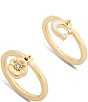 COACH Signature C Tea Rose Charm Duo Stacked Ring Set - Image 3