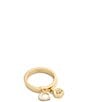 COACH Signature C Tea Rose Charm Duo Stacked Ring Set - Image 1
