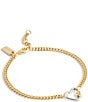 COACH Signature Carabiner Heart Link Line Bracelet, Color:Two Tone - Image 1