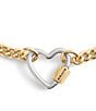 COACH Signature Carabiner Heart Link Line Bracelet, Color:Two Tone - Image 2