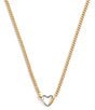COACH Signature Carabiner Heart Short Pendant Necklace, Color:Two Tone - Image 1