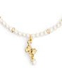COACH Signature Cat Charm Pearl Strand Line Bracelet, Color:Pearl/Gold - Image 3