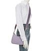 Color:Soft Purple - Image 4 - Signature Coated Canvas Silver Zip Crossbody Shoulder Bag