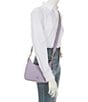 Color:Soft Purple - Image 5 - Signature Coated Canvas Silver Zip Crossbody Shoulder Bag